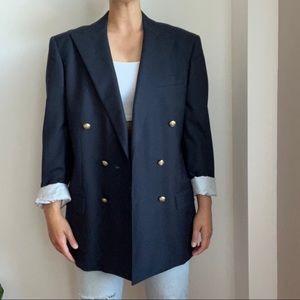 Aquascutum London Blue Blazer Sport Jacket Size XL